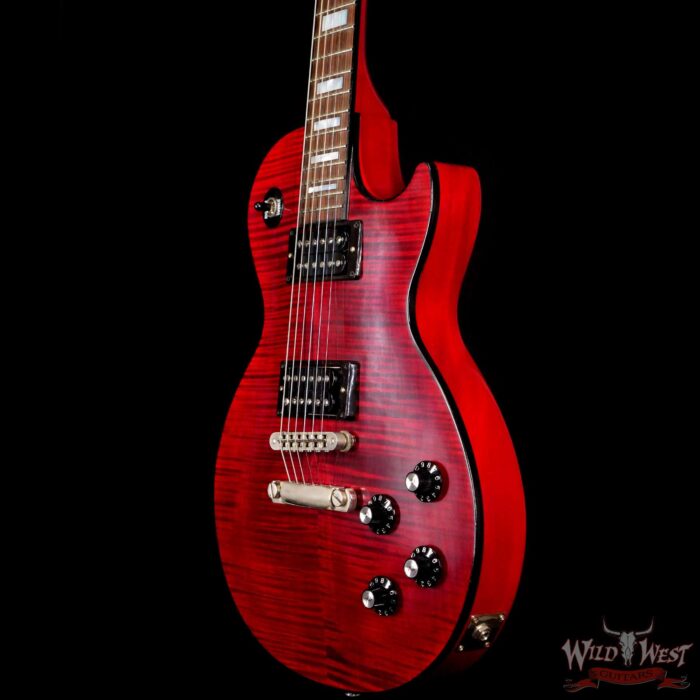 2019 Gibson Custom Shop M2M Les Paul Custom Firgured Top Flame Maple Fire Red - Image 2