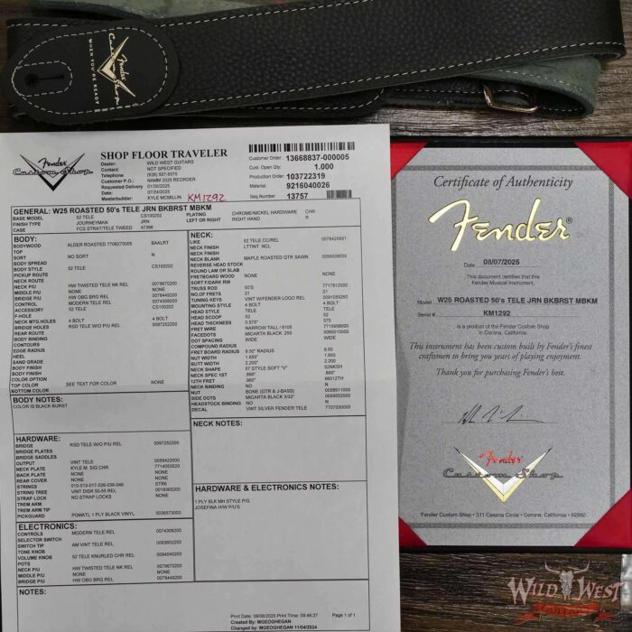 Fender Custom Shop Kyle McMillin Masterbuilt Roasted 50’s Telecaster Josefina Hand-Wound Pickups Natural Black Burst 7.30 lbs - Image 17