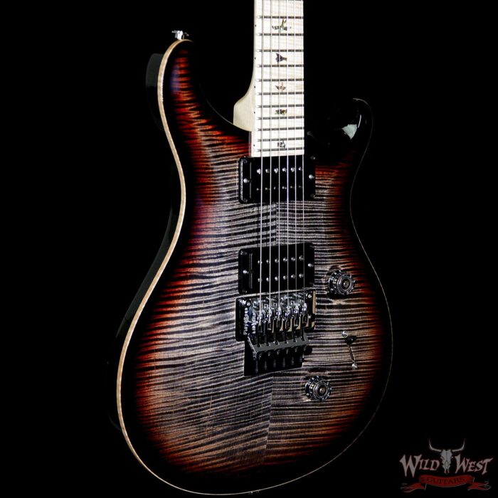 PRS Wood Library Artist Package Custom 24 Floyd Rose Flame Maple Top Neck & Board Charcoal Tricolor Burst - Image 4