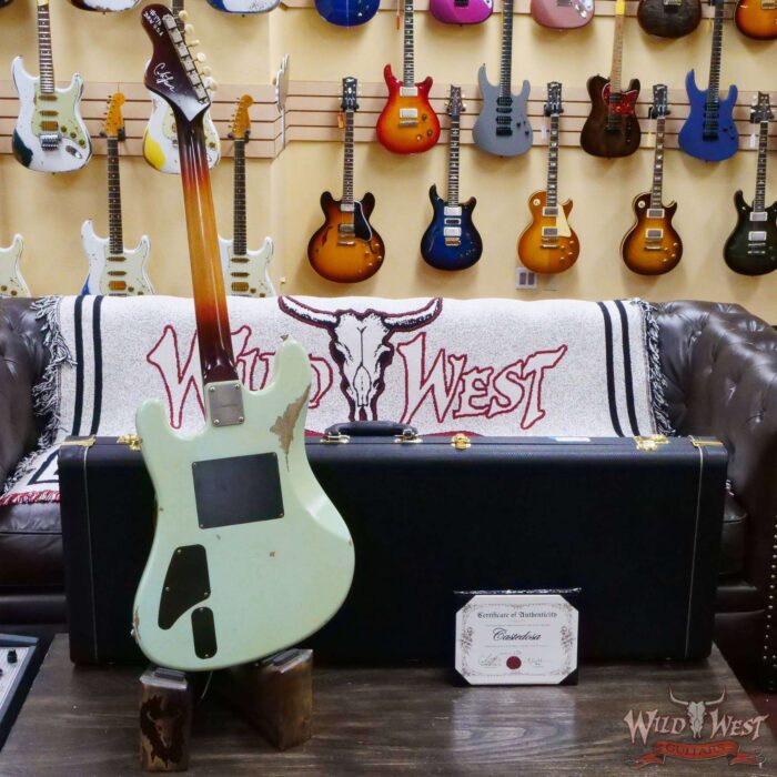 Castedosa Guitars Conchers Baritone with Fuzz HHH Brazilian Rosewood Board Aged Sonic Blue Built & Relic by Carlos Lopez - Image 10