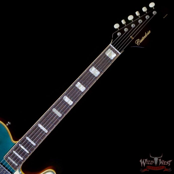 Castedosa Guitars Marianna Carve Top Aged Ocean Turquoise Metallic Natural Back Built & Relic by Carlos Lopez - Image 4