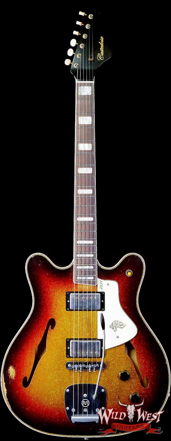Castedosa Guitars 3511 Lobo Sem-Hollow Brazilian Rosewood Fingerboard 3 Tone Sunburst Sparkle Built & Relic by Carlos Lopez - Image 1