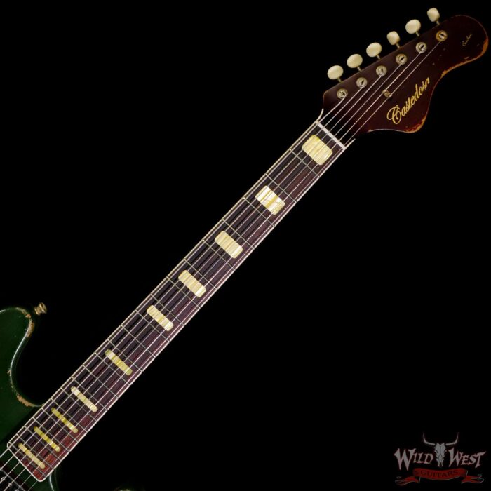 Castedosa Guitars Conchers Baritone TS mini Humbuckers Aged Cadillac Green Relic & Built by Carlos Lopez - Image 4