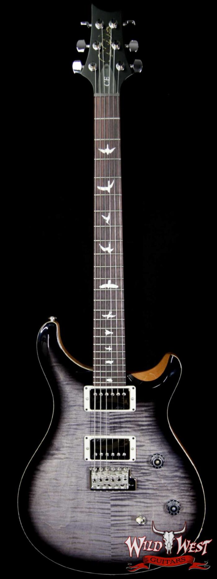 Paul Reed Smith PRS WWG Special Run CE 24 Flame Maple Top 57/08 Pickups Faded Gray Black Black Burst 252597 - Image 1