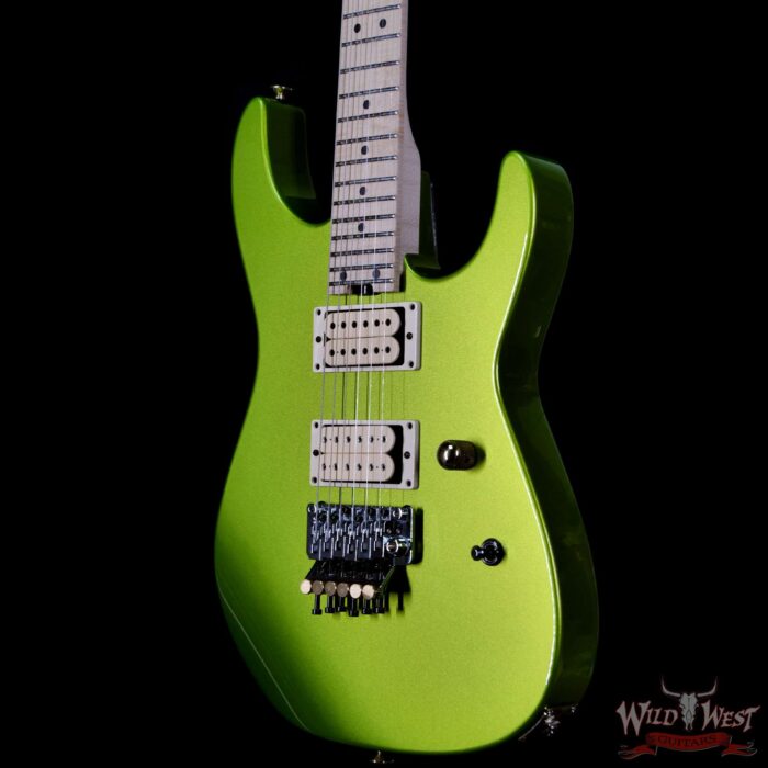 Charvel USA Custom Shop ‘‘Red’’ Dave Nichols Masterbuilt Alder Dinky DK 2H Floyd Rose Birdseye Maple Neck Lime Green Metallic - Image 2