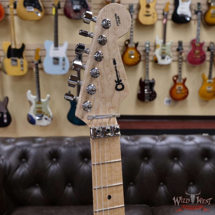 Charvel USA Custom Shop ‘‘Red’’ Dave Nichols Masterbuilt Alder Dinky DK 2H Floyd Rose Birdseye Maple Neck Lime Green Metallic - Image 7
