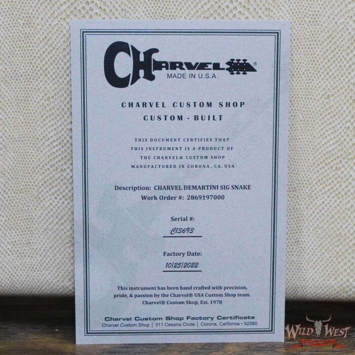 Charvel Custom Shop Warren DeMartini USA Signature Snake Maple Fingerboard Snakeskin - Image 12