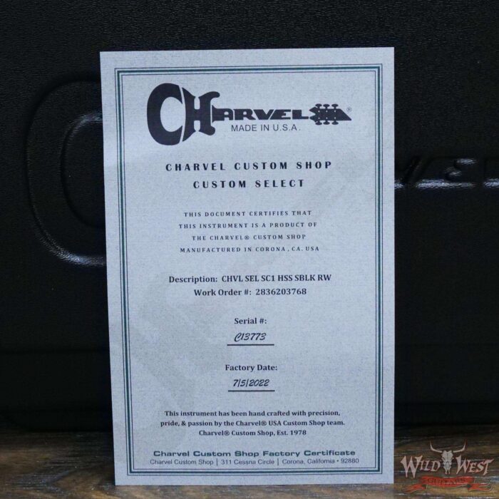 Charvel Custom Shop USA Select So-Cal HSS FR Rosewood Fingerboard Pitch Black - Image 12