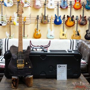 Charvel Custom Shop Limited Edition Style 2 HS Floyd Rose Flame Maple top Trans Black Gold Hardware 8.35 LBS - Image 6