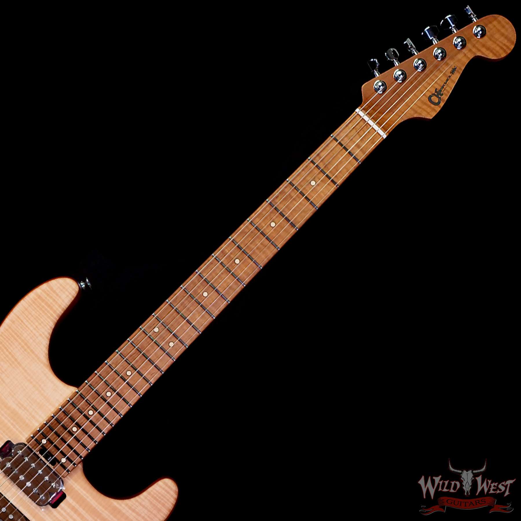 charvel-gg22000372-c2__wwg.jpg Charvel Custom Shop Guthrie Govan USA Signature HSH Flame Maple Top Caramelized Basswood Body Natural 7.20 LBS - Image 4