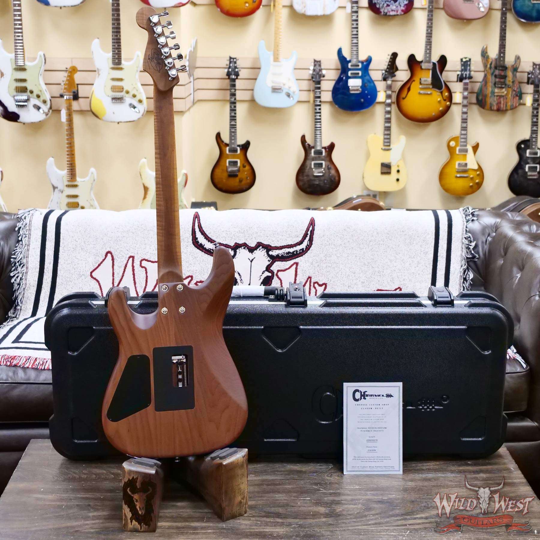 charvel-gg22000372-d4__wwg.jpg Charvel Custom Shop Guthrie Govan USA Signature HSH Flame Maple Top Caramelized Basswood Body Natural 7.20 LBS - Image 9