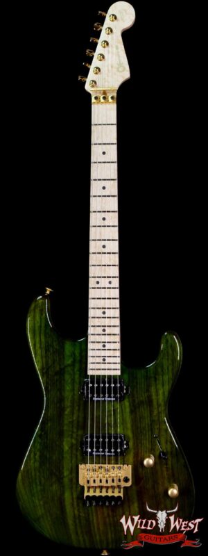 Charvel USA Custom Shop ‘‘Red’’ Dave Nichols Masterbuilt Roasted Ash San Dimas HH Floyd Rose Birdseye Maple Neck Trans Green