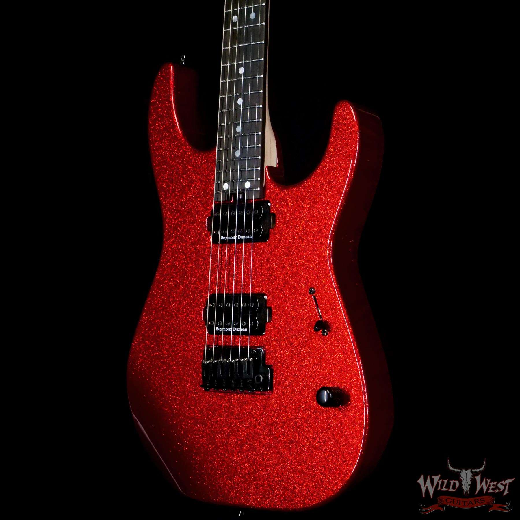 charvel-uc210182-br__wwg.jpg Charvel Custom Shop Limited Edition DK24 HH Ebony Fingerboard NOS Red Sparkle - Image 2