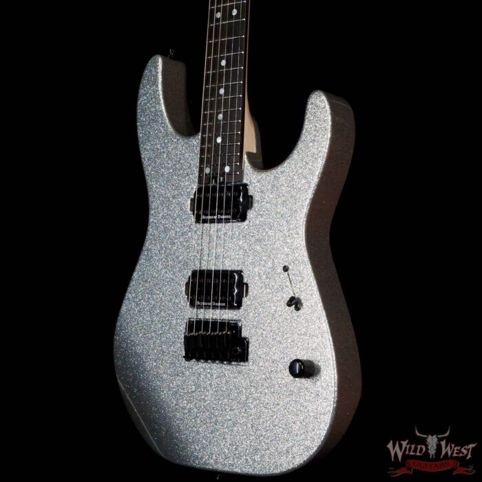 Charvel Custom Shop Limited Edition DK24 HH Ebony Fingerboard NOS Silver Sparkle - Image 2