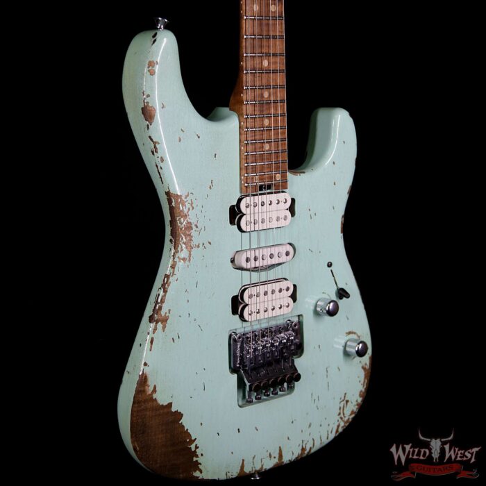 Charvel USA Custom Shop 2018 NAMM 10 Piece Limited San Dimas HSH Floyd Rose Heavy Relic Surf Green - Image 5