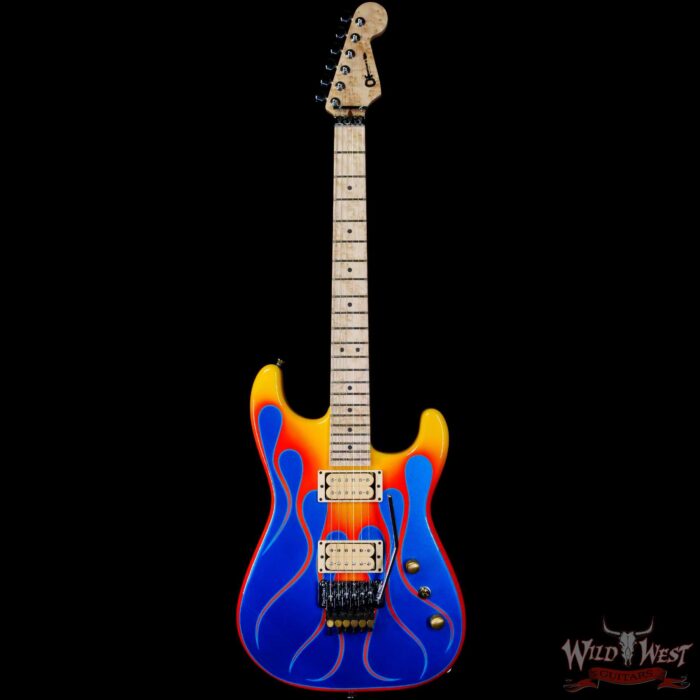 2023 Summer Event Charvel Custom Shop USA Special Edition San Dimas Floyd Rose Birdseye Maple Neck Hot Rod Flames Artwork by Dan Lawrence - Image 3