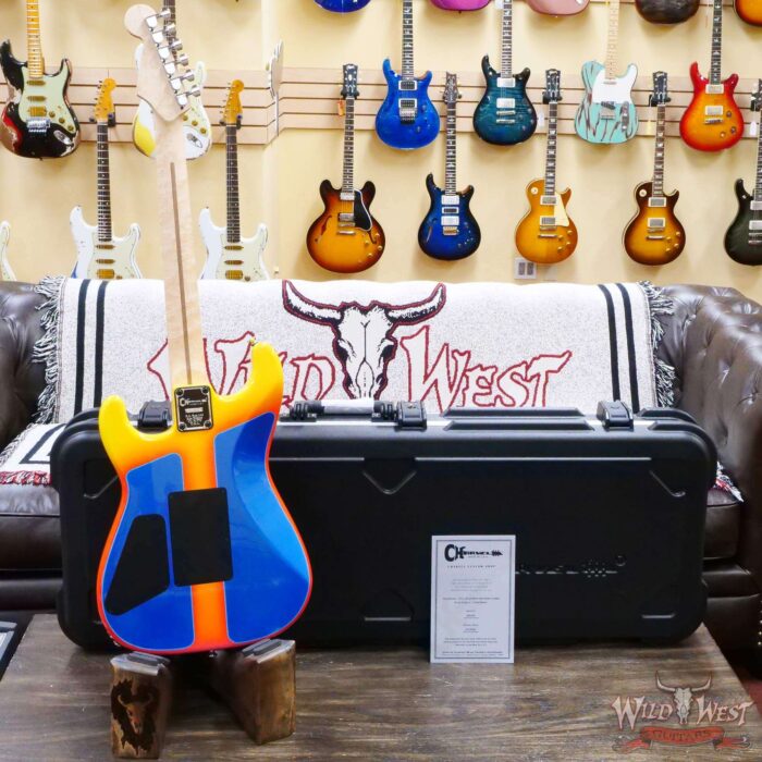 2023 Summer Event Charvel Custom Shop USA Special Edition San Dimas Floyd Rose Birdseye Maple Neck Hot Rod Flames Artwork by Dan Lawrence - Image 9