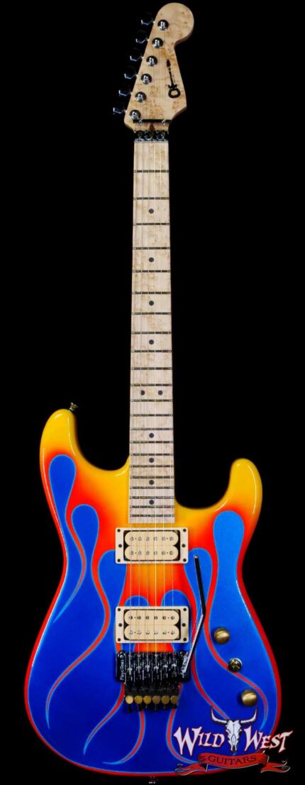 2023 Summer Event Charvel Custom Shop USA Special Edition San Dimas Floyd Rose Birdseye Maple Neck Hot Rod Flames Artwork by Dan Lawrence