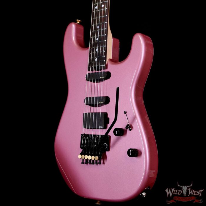 Charvel Custom Shop San Dimas HSS Floyd Rose 1984 Rosewood Fingerboard Reverse Headstock EMG Pickups Burgundy Mist Metallic 8.75 LBS - Image 2