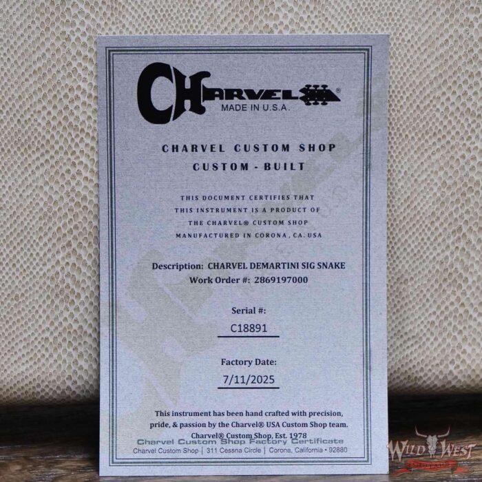 Charvel Custom Shop USA Warren DeMartini Signature Snake SH Floyd Rose Maple Neck Snakeskin Graphic 7.65 lbs - Image 11
