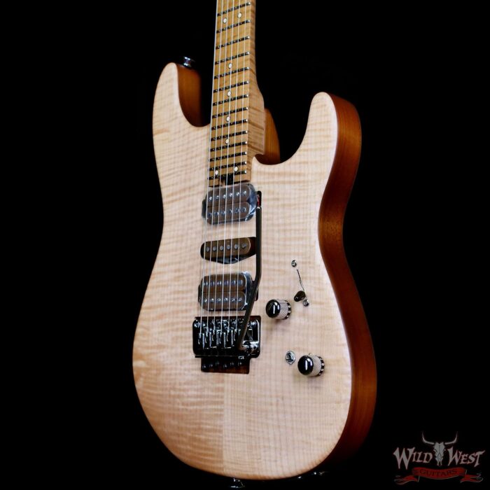 Charvel Custom Shop Guthrie Govan USA Signature HSH Flame Maple Top Caramelized Basswood Body Natural 7.90 LBS - Image 2