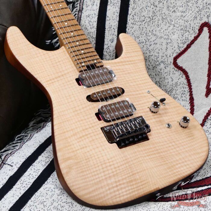 Charvel Custom Shop Guthrie Govan USA Signature HSH Flame Maple Top Caramelized Basswood Body Natural 7.90 LBS - Image 8