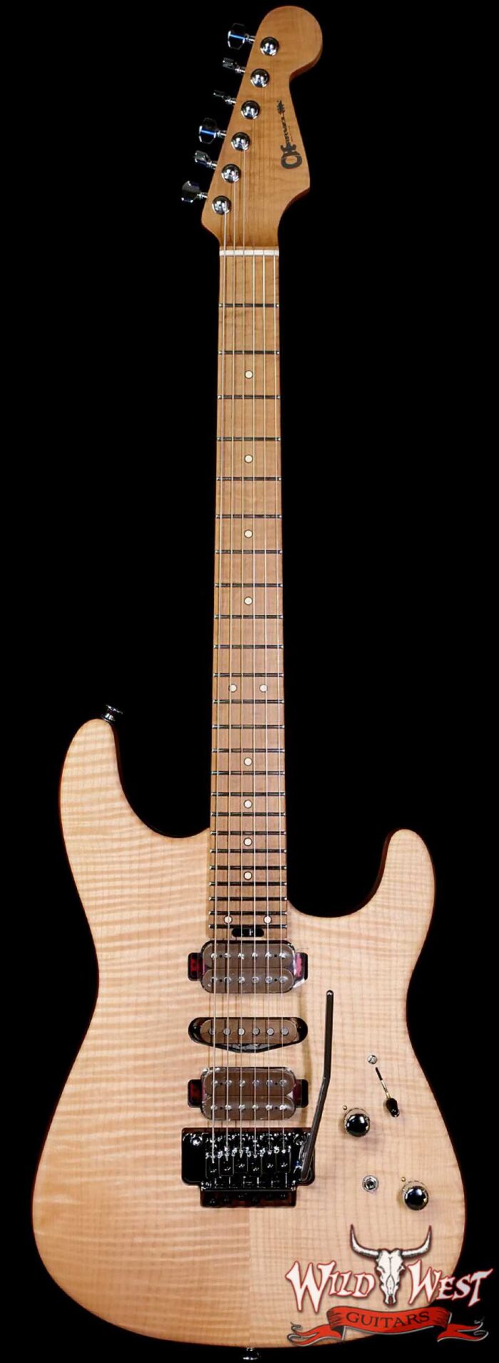 Charvel Custom Shop Guthrie Govan USA Signature HSH Flame Maple Top Caramelized Basswood Body Natural 7.90 LBS - Image 1
