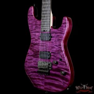 Charvel Custom Shop San Dimas Floyd Rose HH Quilt Maple Top Ebony Fretboard Trans Purple - Image 2