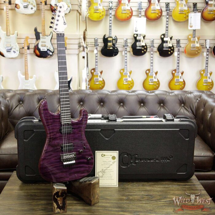 Charvel Custom Shop San Dimas Floyd Rose HH Quilt Maple Top Ebony Fretboard Trans Purple - Image 13