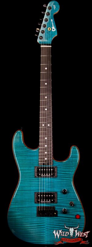 Charvel Custom Shop Wild West 004 Masterbuilt Red Dave San Dimas HH Flame Top Kill Switch Trans Aqua