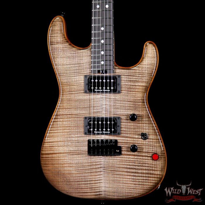 Charvel Custom Shop Wild West 011 Masterbuilt Red Dave Flame San Dimas HH Kill Switch Trans Charcoal - Image 3