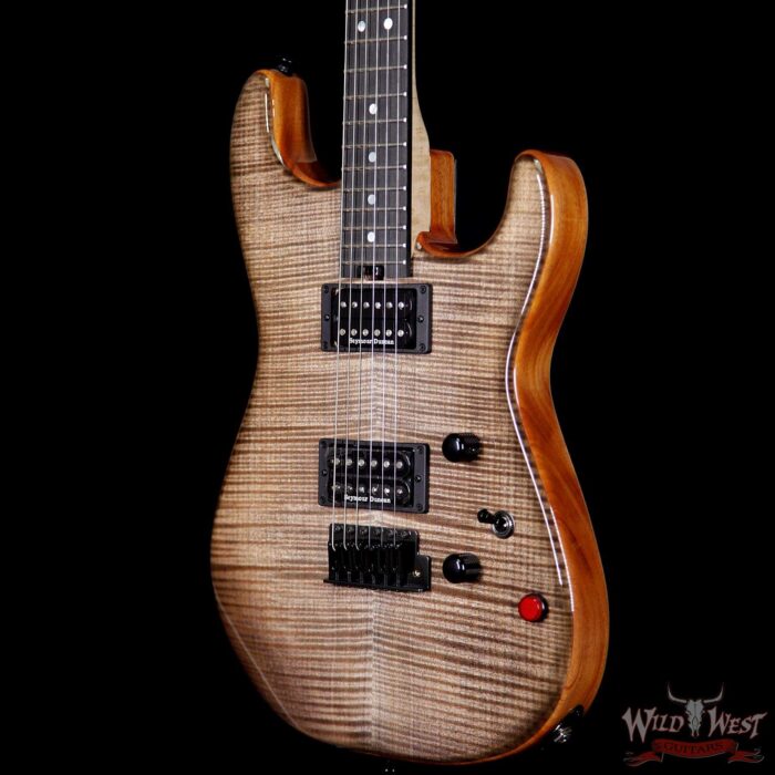 Charvel Custom Shop Wild West 011 Masterbuilt Red Dave Flame San Dimas HH Kill Switch Trans Charcoal - Image 2