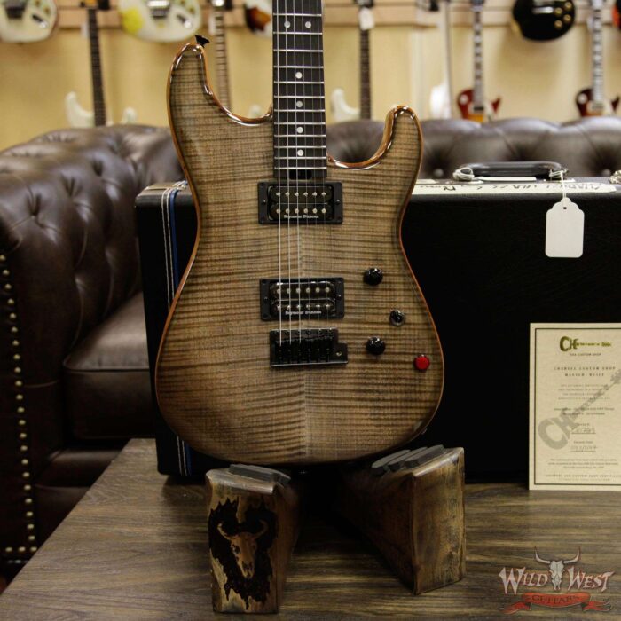 Charvel Custom Shop Wild West 011 Masterbuilt Red Dave Flame San Dimas HH Kill Switch Trans Charcoal - Image 14