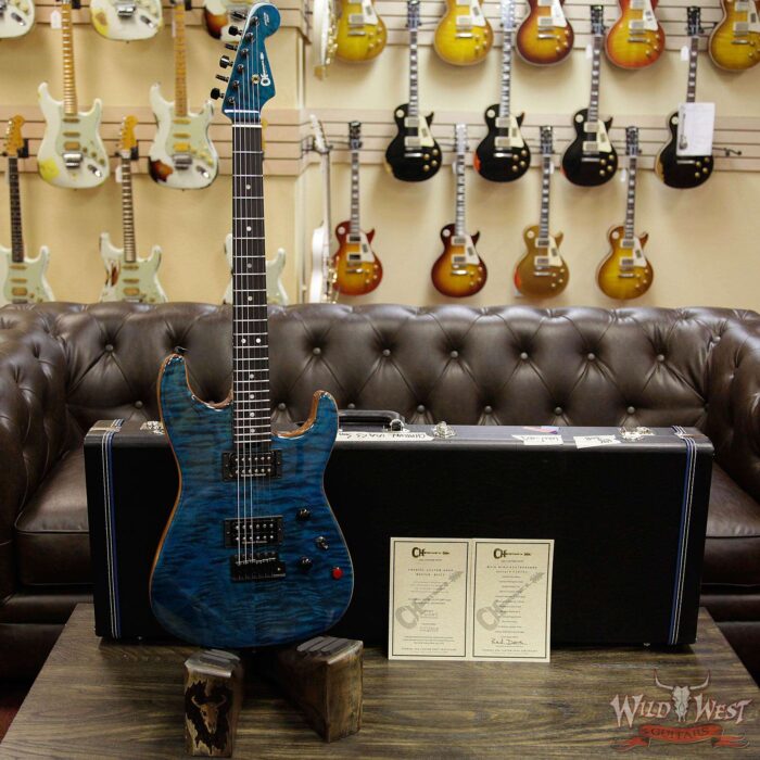 Charvel USA Custom Shop WW009 Masterbuilt Red Dave San Dimas HH Quilt Top Birdseye Neck Trans Aqua - Image 13