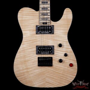 Charvel USA Custom Shop WW007 Masterbuilt Red Dave Style 2 HH Flame Top Hardtail Kill Switch Natural - Image 3