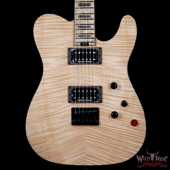 Charvel USA Custom Shop WW007 Masterbuilt Red Dave Style 2 HH Flame Top Hardtail Kill Switch Natural - Image 3