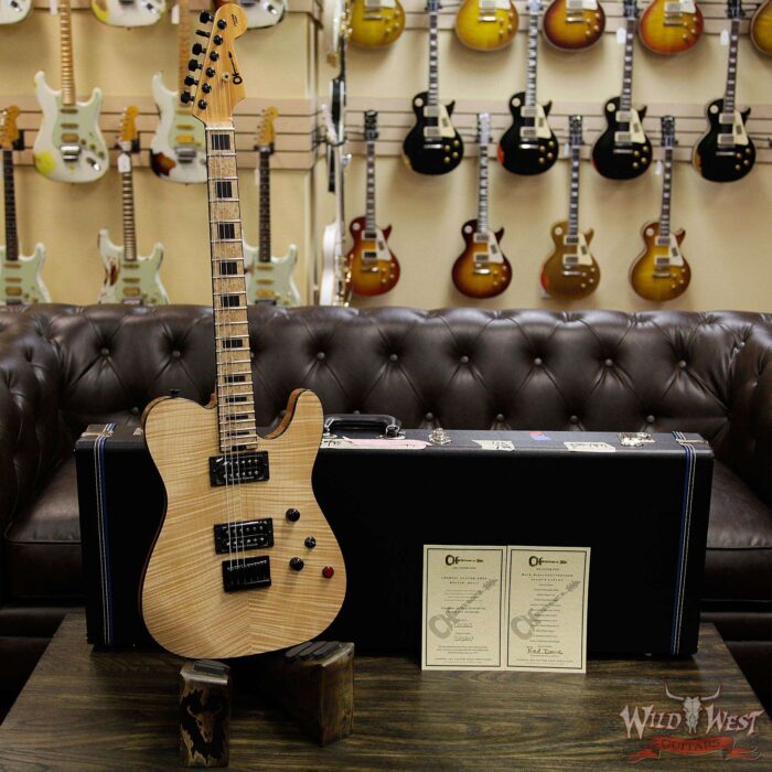 Charvel USA Custom Shop WW007 Masterbuilt Red Dave Style 2 HH Flame Top Hardtail Kill Switch Natural - Image 13