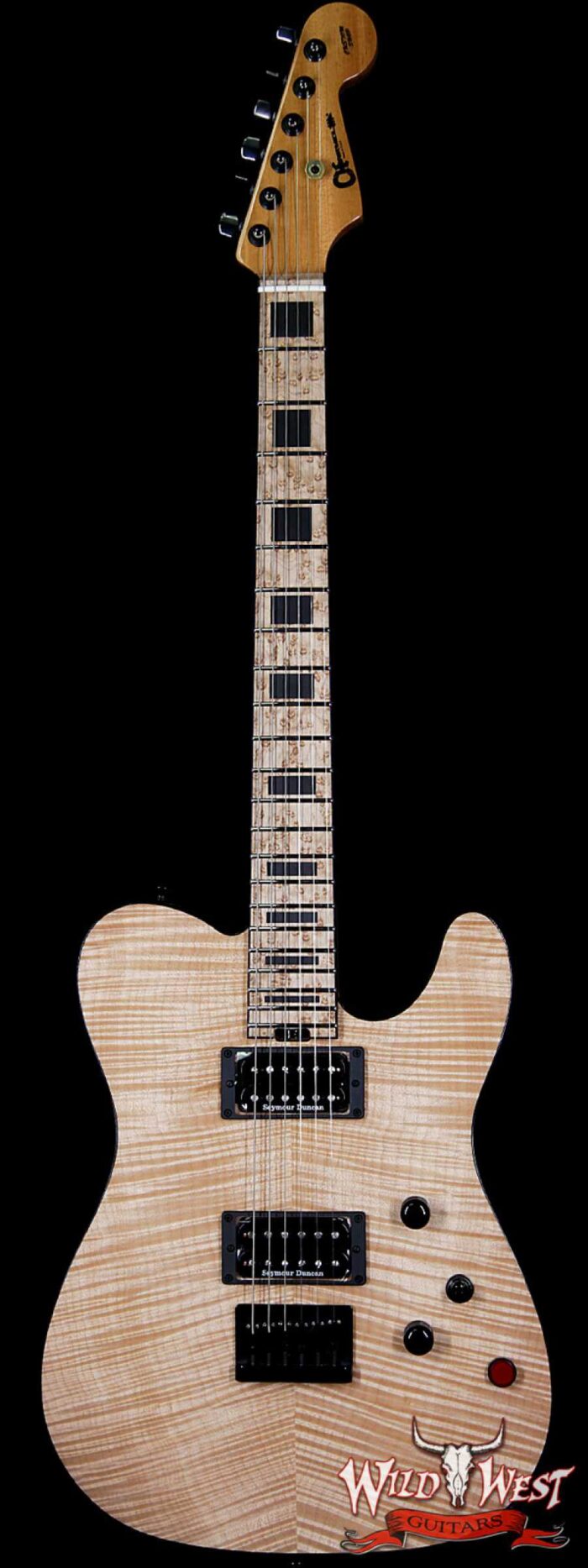 Charvel USA Custom Shop WW007 Masterbuilt Red Dave Style 2 HH Flame Top Hardtail Kill Switch Natural - Image 1