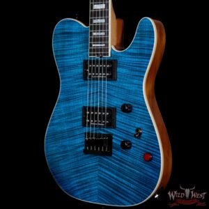 Charvel Custom Shop Wild West 010 Masterbuilt Red Dave Style 2 HH Flame Top Kill Switch Trans Aqua - Image 2