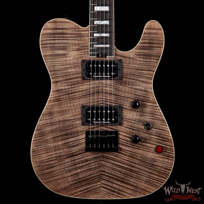 Charvel Custom Shop Wild West 008 Masterbuilt Red Dave Style 2 Flame Top Kill Switch Trans Charcoal - Image 3