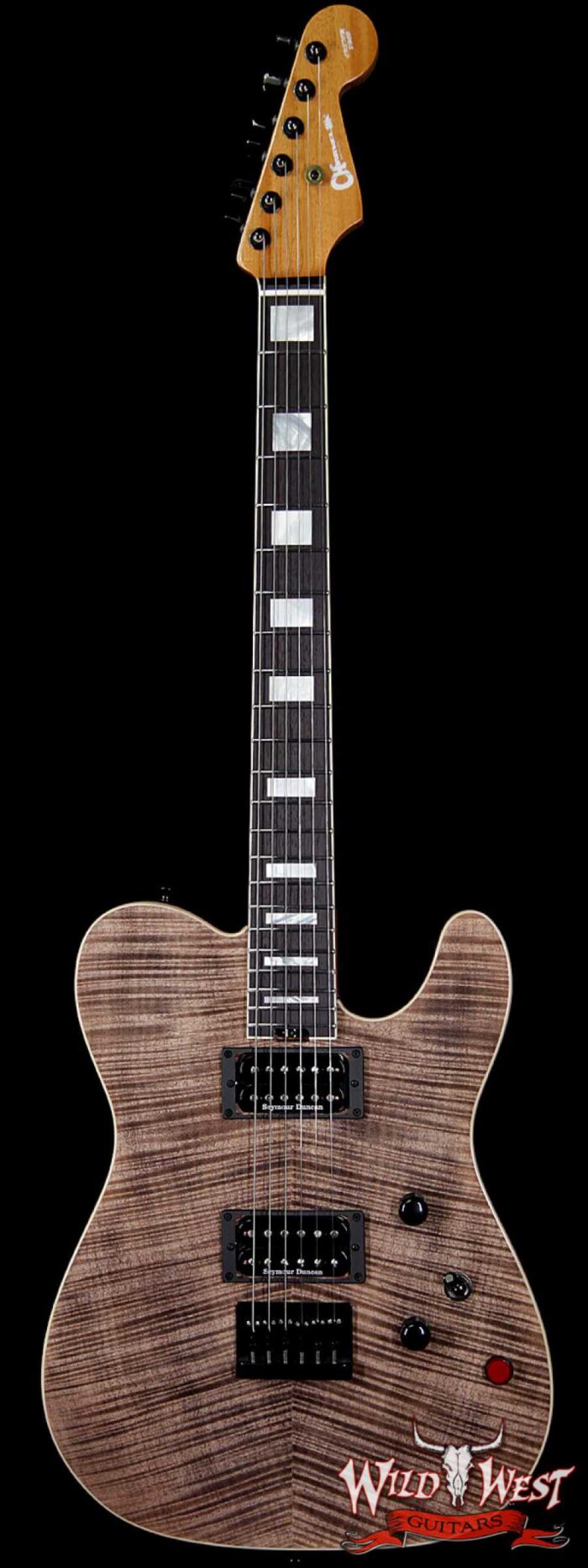 Charvel Custom Shop Wild West 008 Masterbuilt Red Dave Style 2 Flame Top Kill Switch Trans Charcoal - Image 1