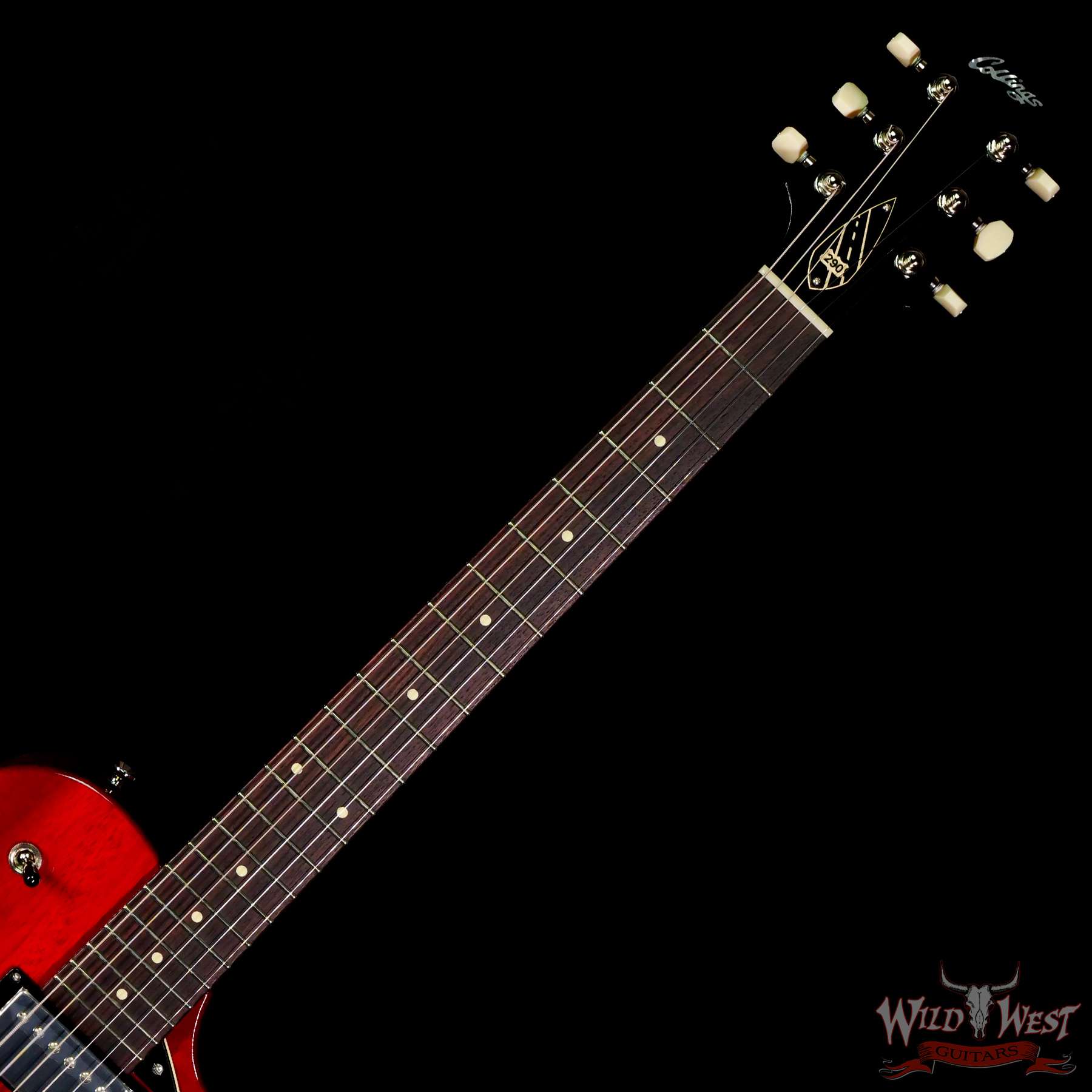 collings-2900211681-c2__wwg.jpg Collings 290 Singlecut HH Lollar Imperial Humbuckers Rosewood Fingerboard Faded Crimson - Image 4