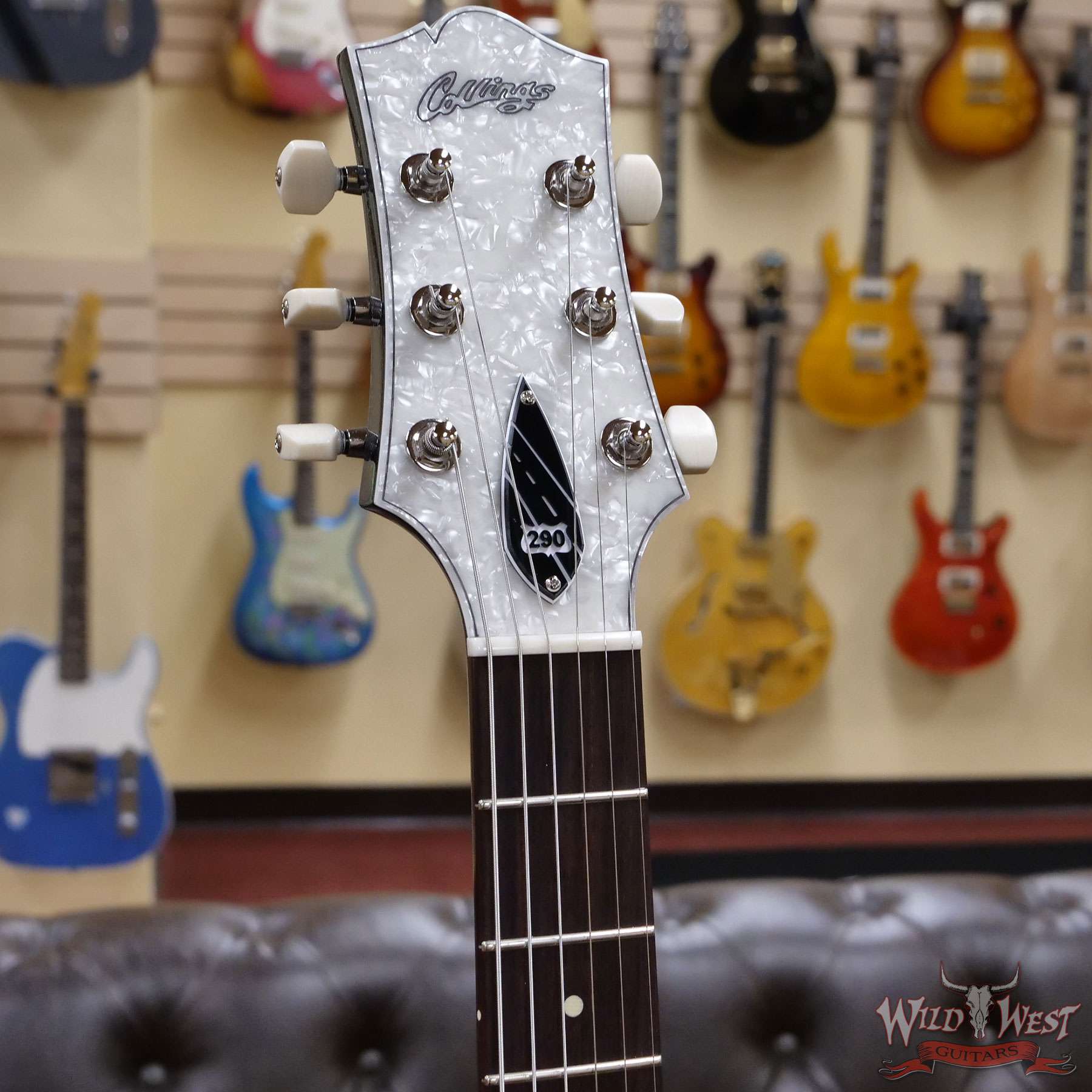 collings-290211661-d2__wwg.jpg Collings 290 Singlecut HH Lollar Imperial Humbuckers Pearloid Headstock Veneer Rosewood Fingerboard Doghair - Image 7