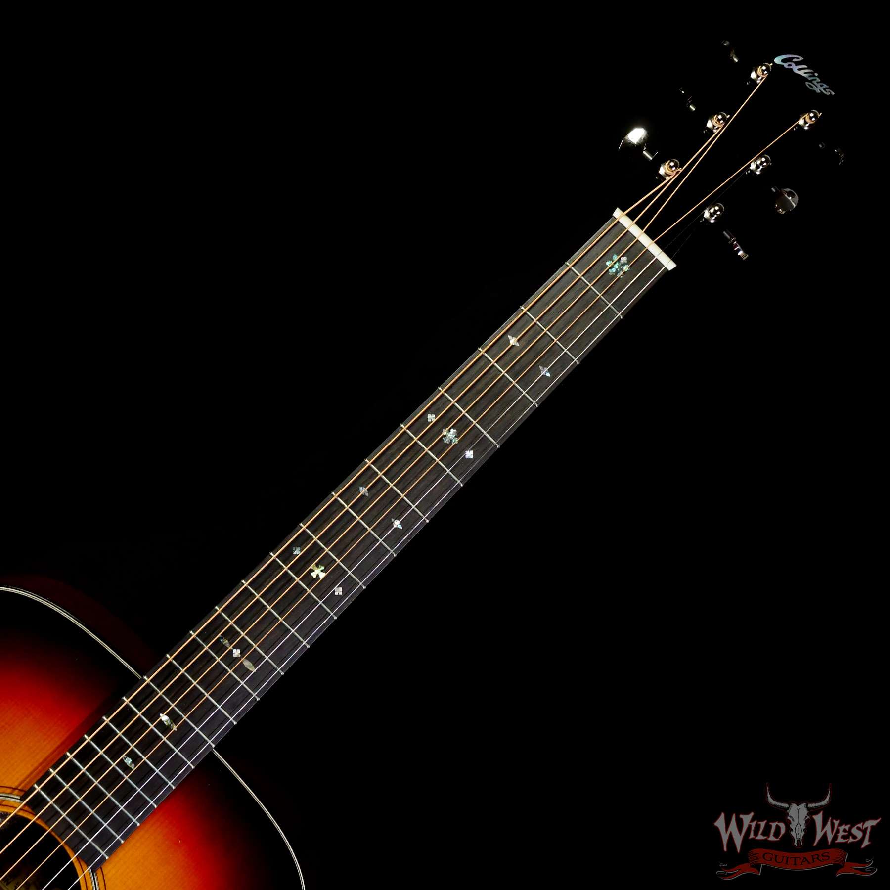 collings-33203-c2__wwg.jpg Collings OM Series OM1 Sitka Spruce Top Honduran Mahogany Back & Sides 45 Style Snowflake Inlays Sunburst - Image 4