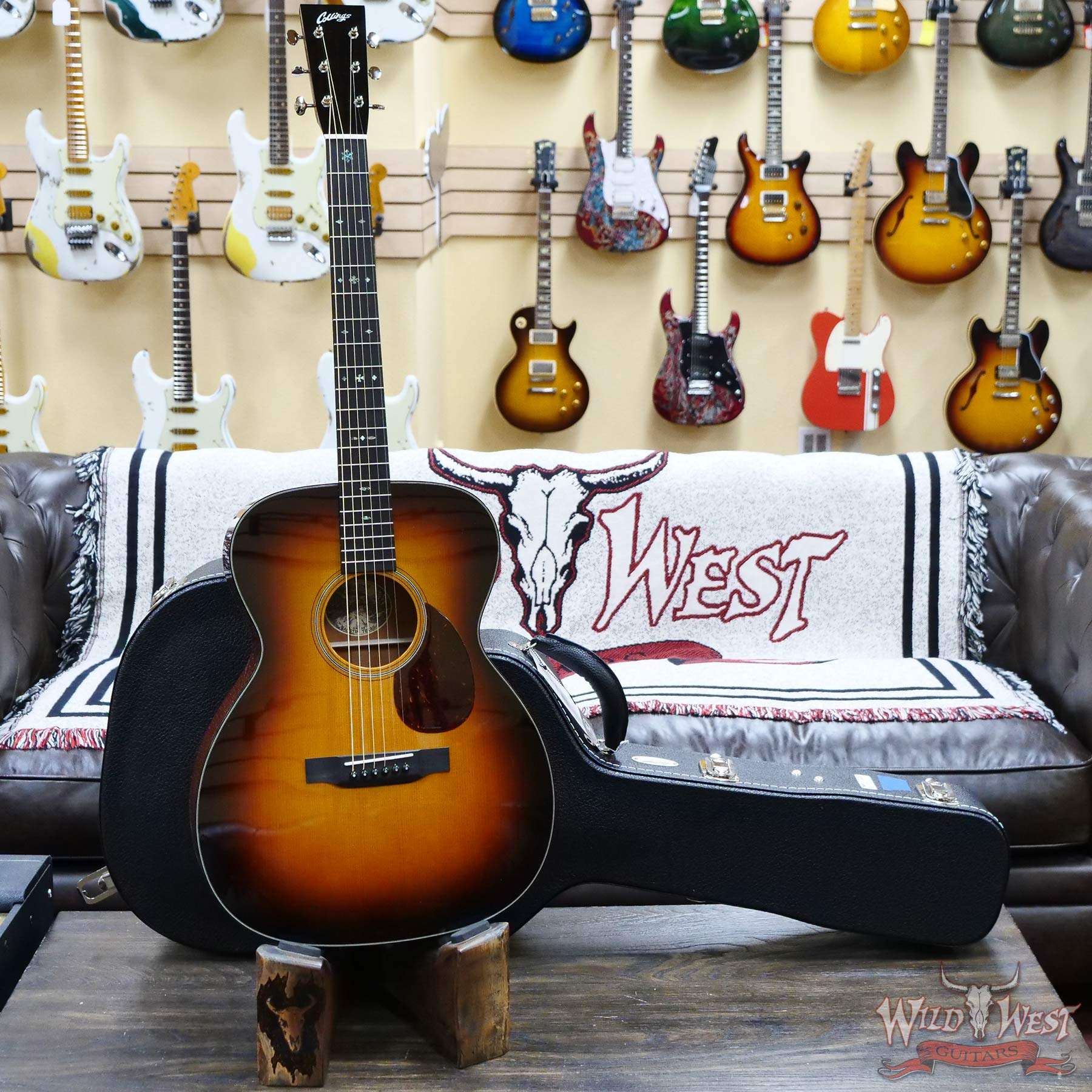 collings-33203-d1__wwg.jpg Collings OM Series OM1 Sitka Spruce Top Honduran Mahogany Back & Sides 45 Style Snowflake Inlays Sunburst - Image 6