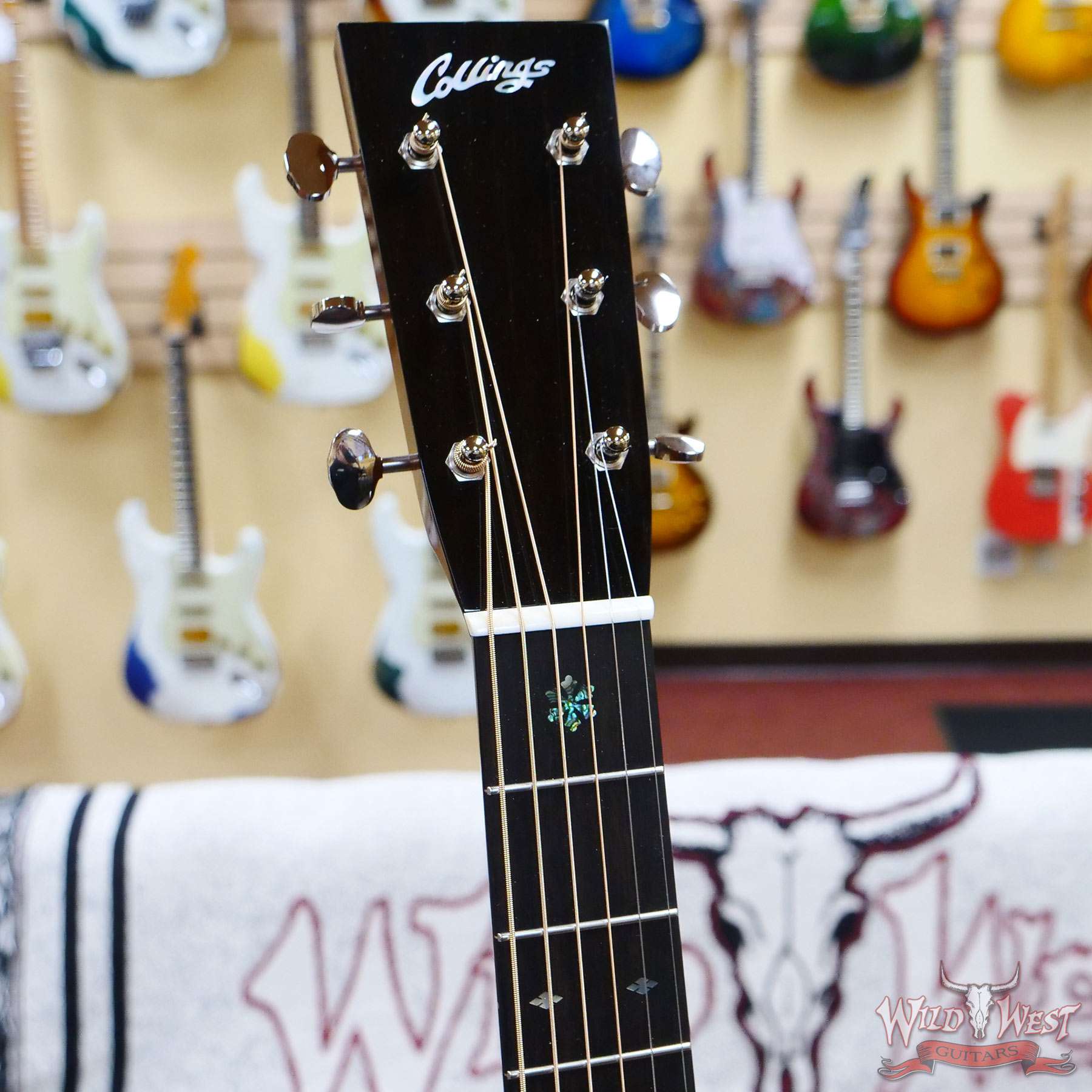 collings-33203-d2__wwg.jpg Collings OM Series OM1 Sitka Spruce Top Honduran Mahogany Back & Sides 45 Style Snowflake Inlays Sunburst - Image 7