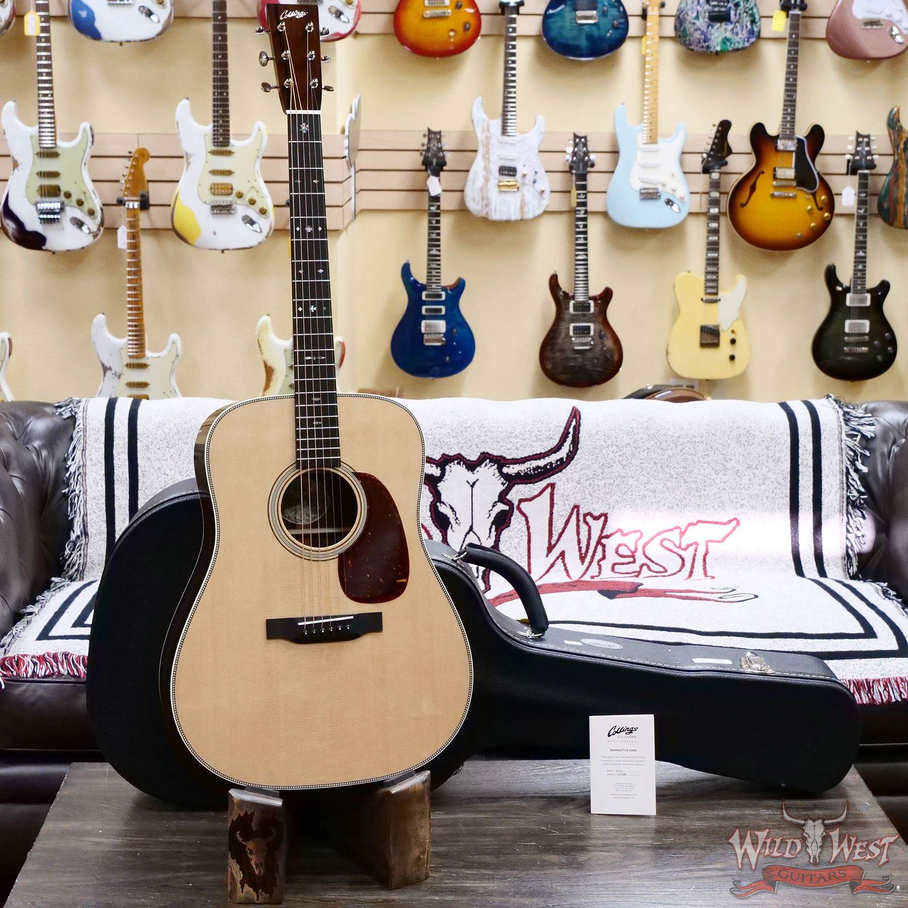 collings-33988-d1__wwg.jpg Collings D Serise Dreadnought D2H Sitka Spruce Top East Indian Rosewood Back & Sides 42 Style Snowflake Inlays Natural 4.75 LBS - Image 6