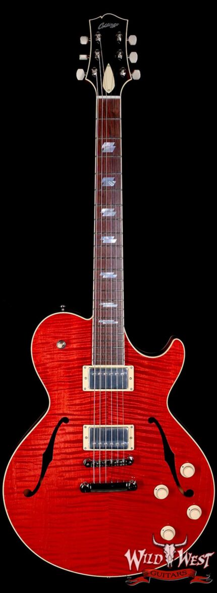 Collings SoCo Deluxe Premium Flame Maple Top Rosewood Fingerboard Lollar Low Wind Imperial Humbuckers Faded Cherry 7.15 LBS