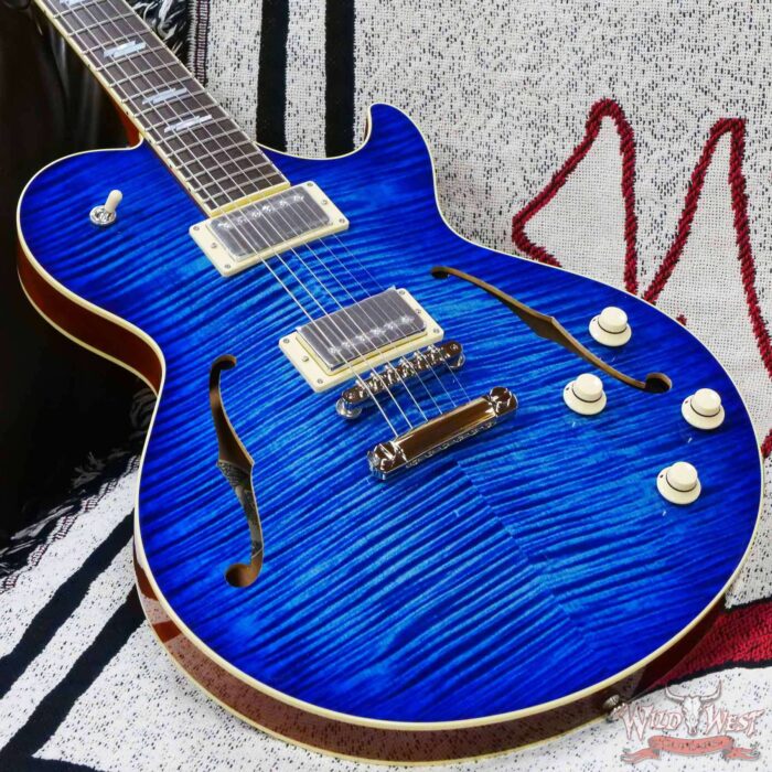 Collings SoCo Deluxe Premium Flame Maple Top Lollar Low Wind Imperial Humbuckers Blue Burst - Image 8