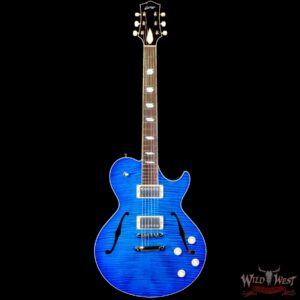 Collings SoCo Deluxe Premium Flame Maple Top Rosewood Fingerboard Lollar Low Wind Imperial Humbuckers Sapphire Blue - Image 3